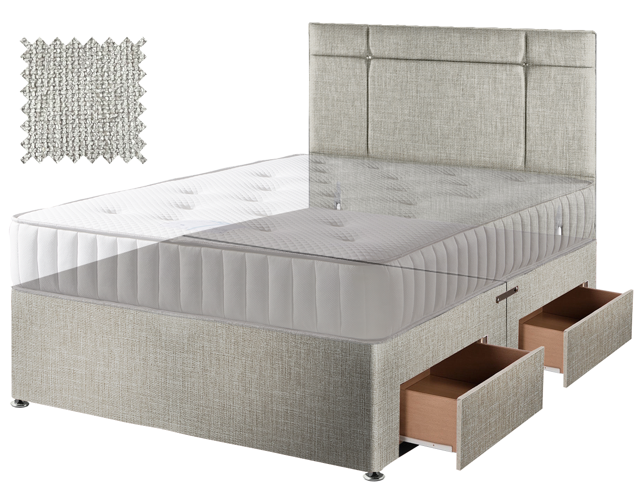 Premium Hopsack Ivory Contract Divan