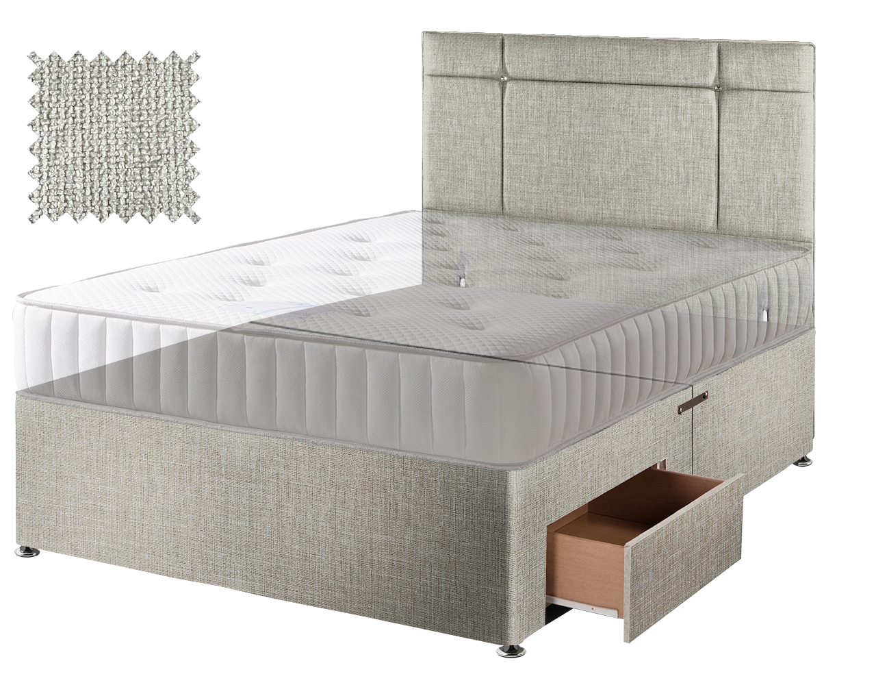 Premium Hopsack Ivory Contract Divan