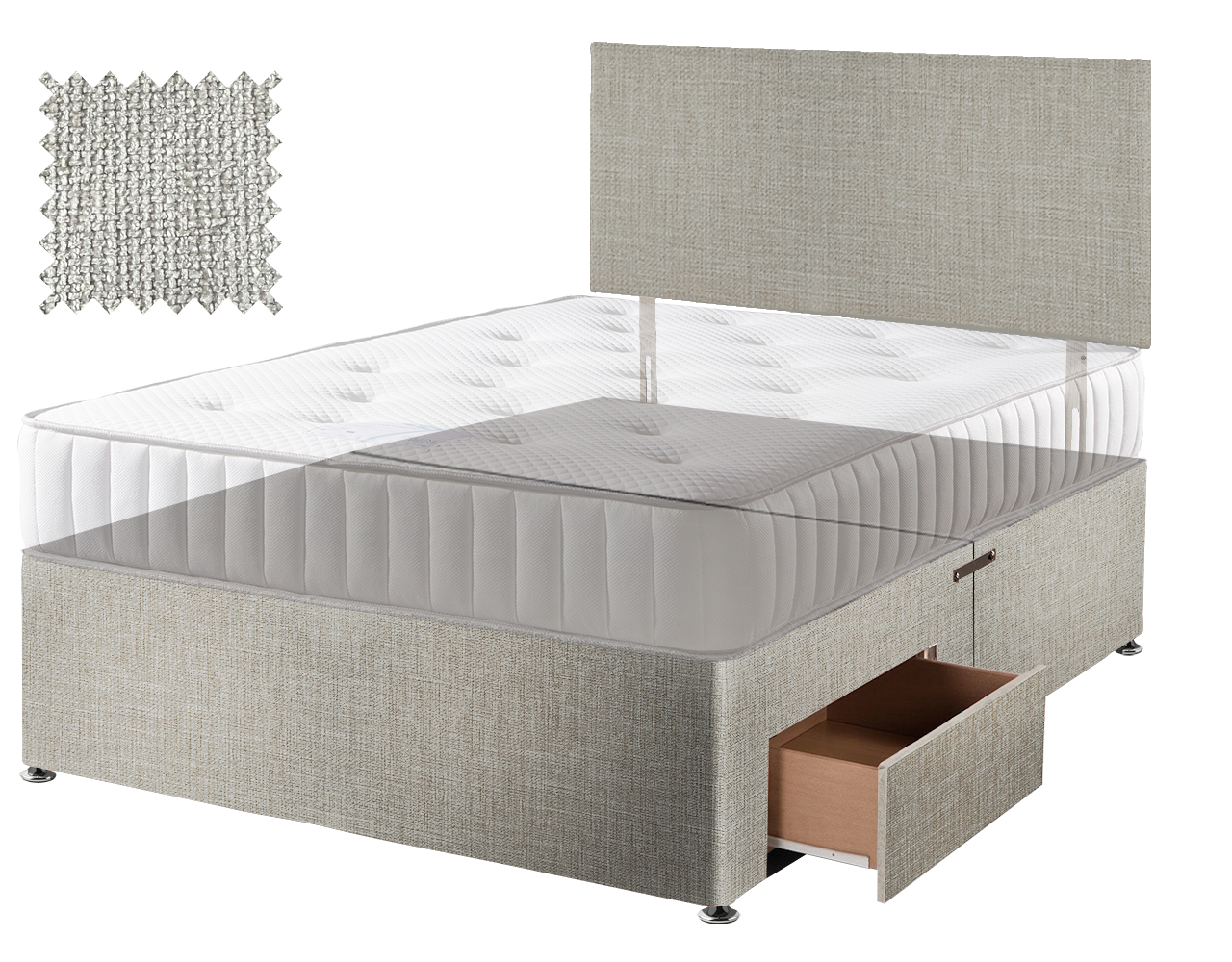 Premium Hopsack Ivory Contract Divan