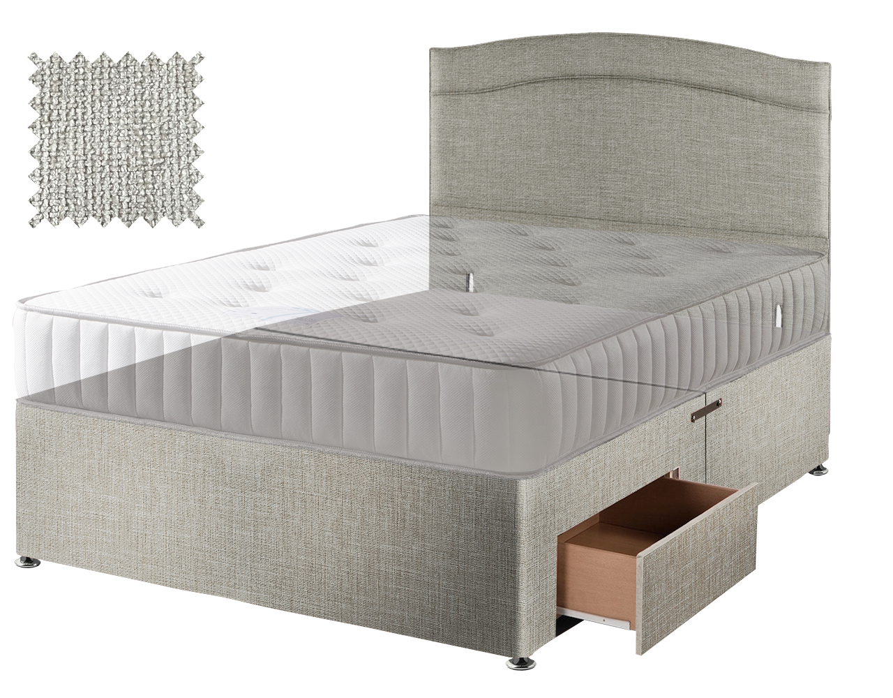 Premium Hopsack Ivory Contract Divan