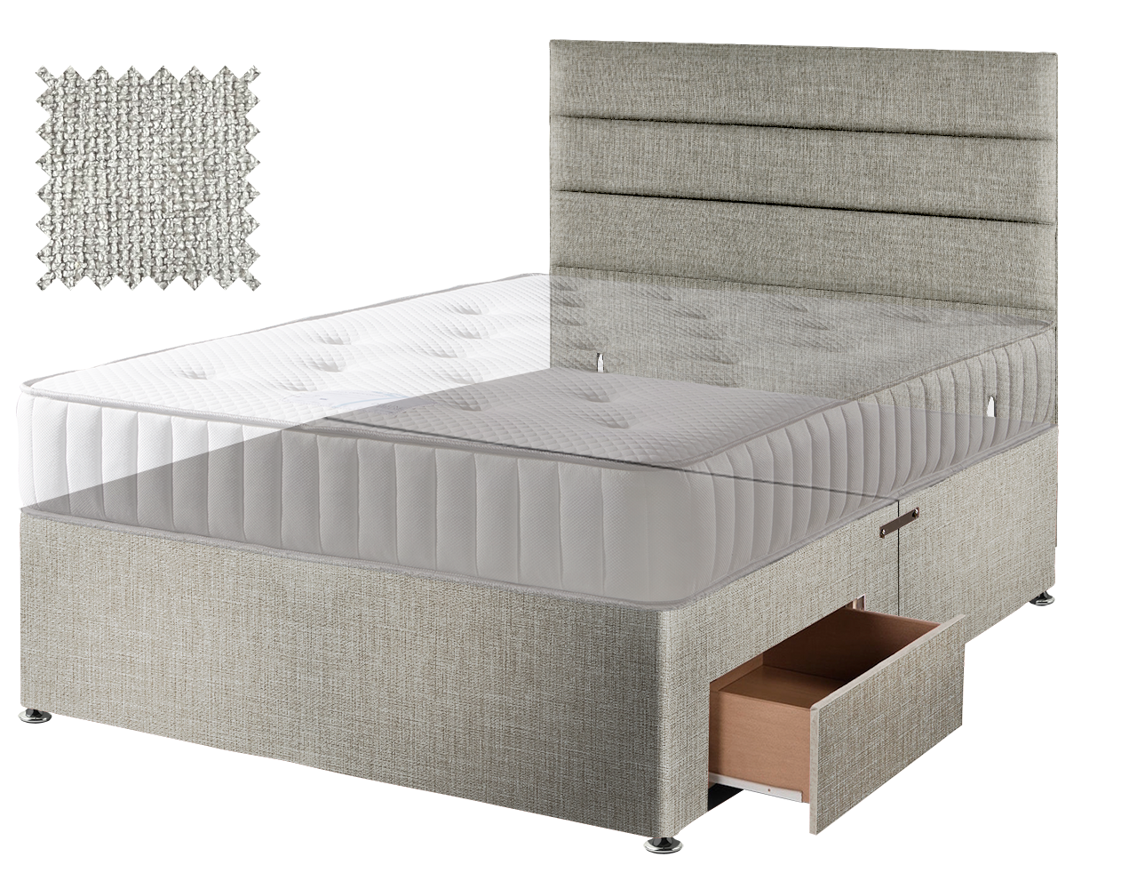 Premium Hopsack Ivory Contract Divan