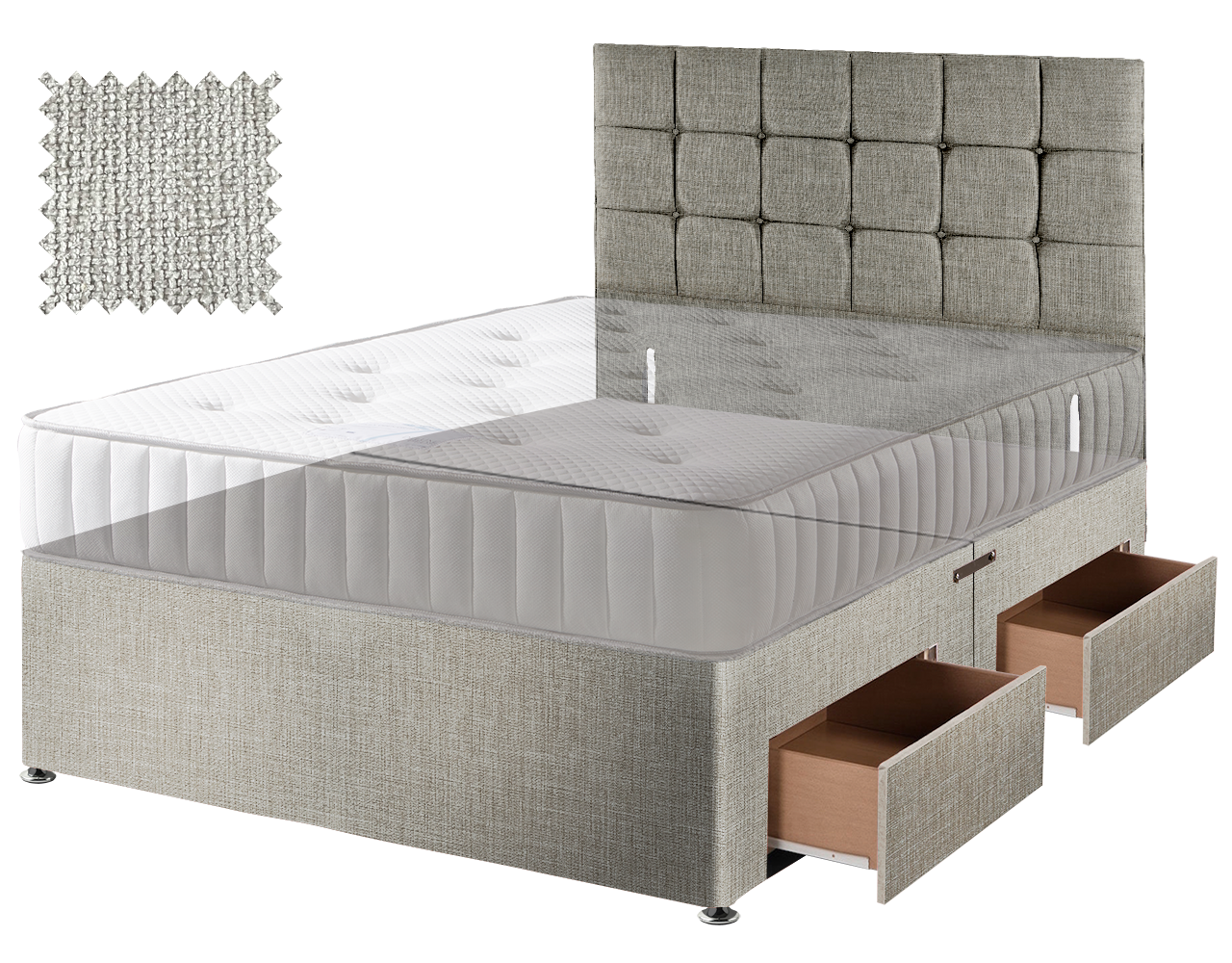 Premium Hopsack Ivory Contract Divan