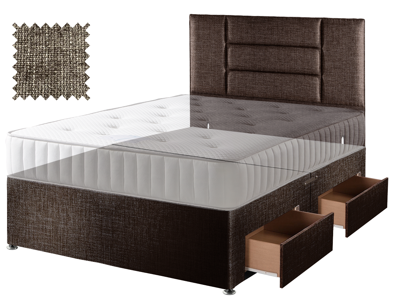 Premium Hopsack Mocha Contract Divan
