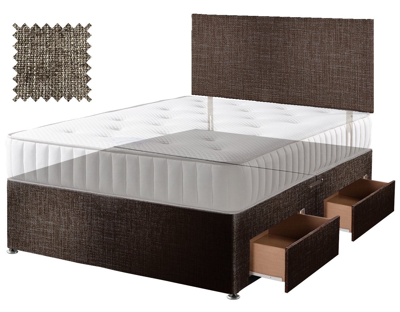 Premium Hopsack Mocha Contract Divan