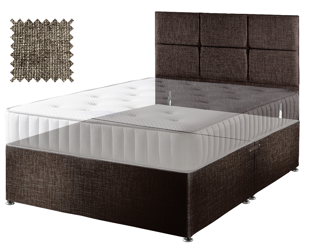 Premium Hopsack Mocha Contract Divan