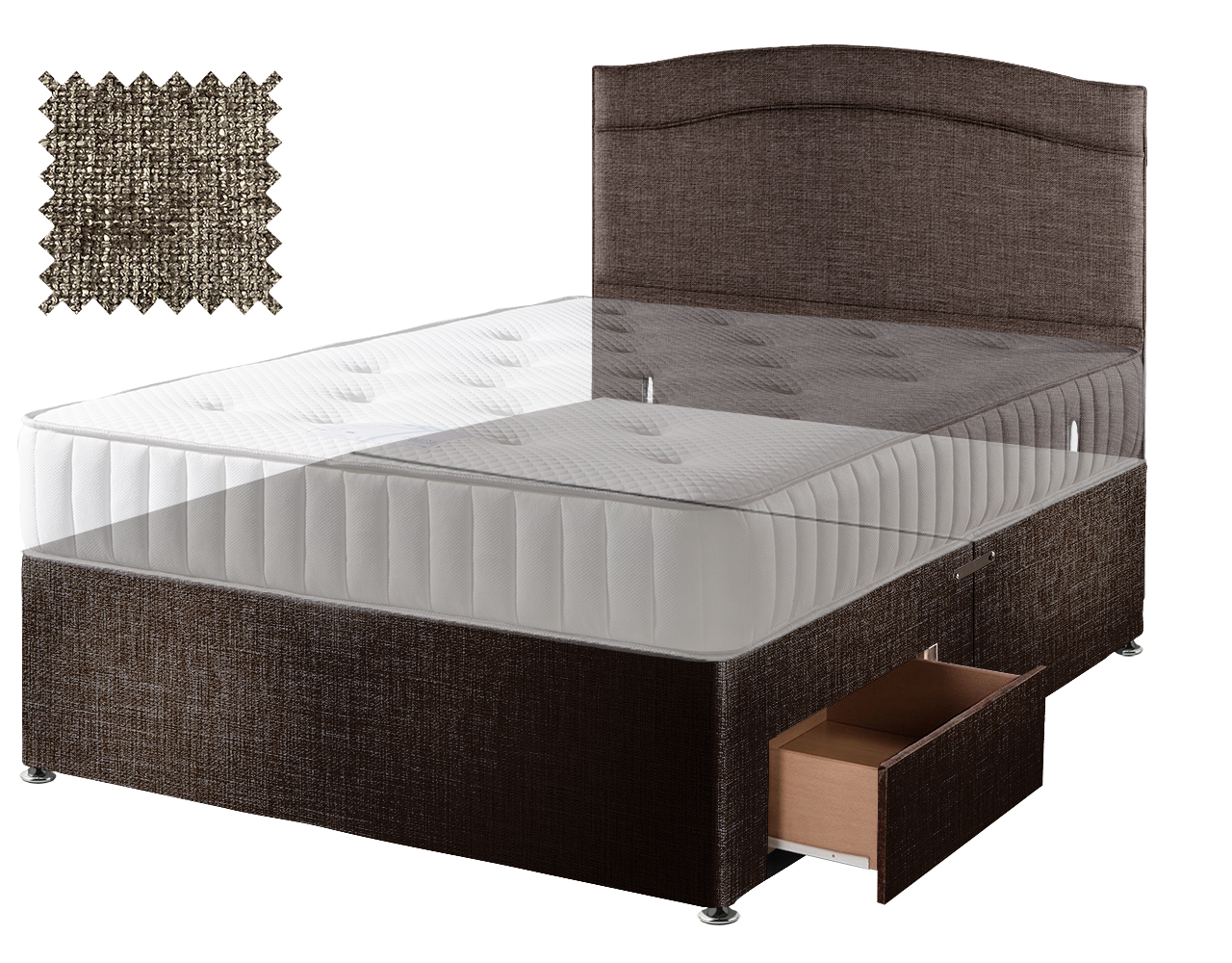 Premium Hopsack Mocha Contract Divan