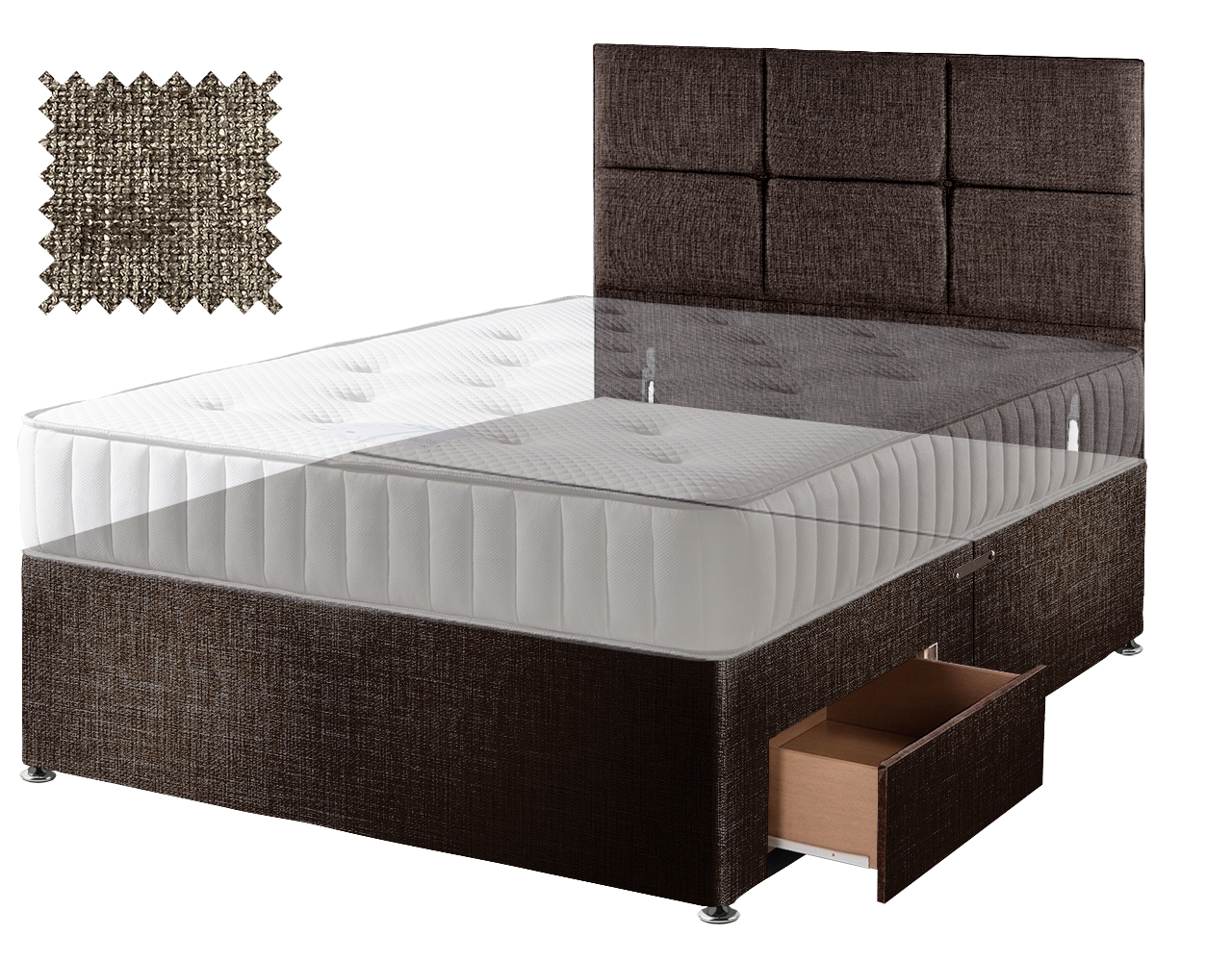 Premium Hopsack Mocha Contract Divan