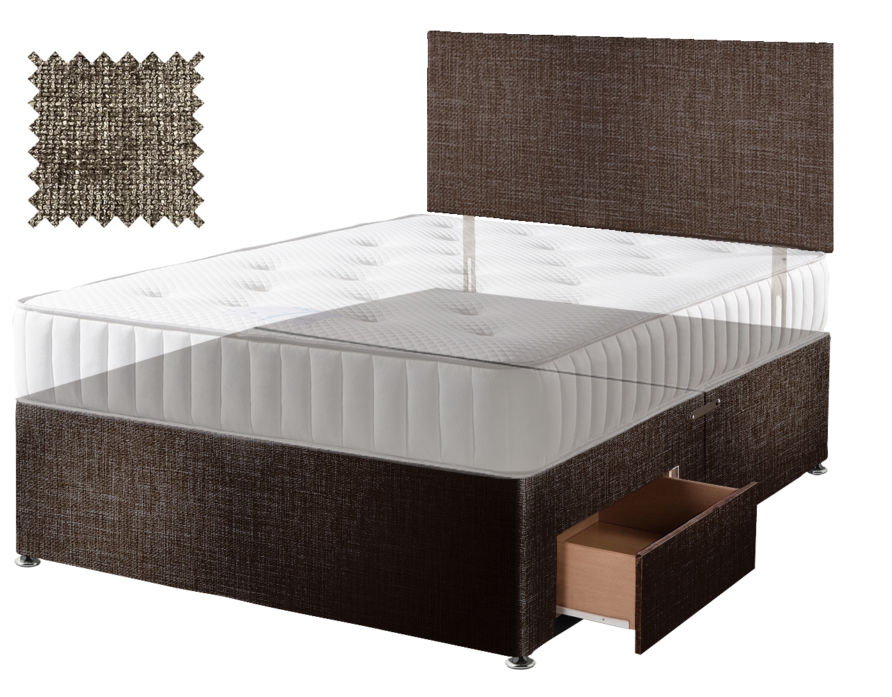 Premium Hopsack Mocha Contract Divan