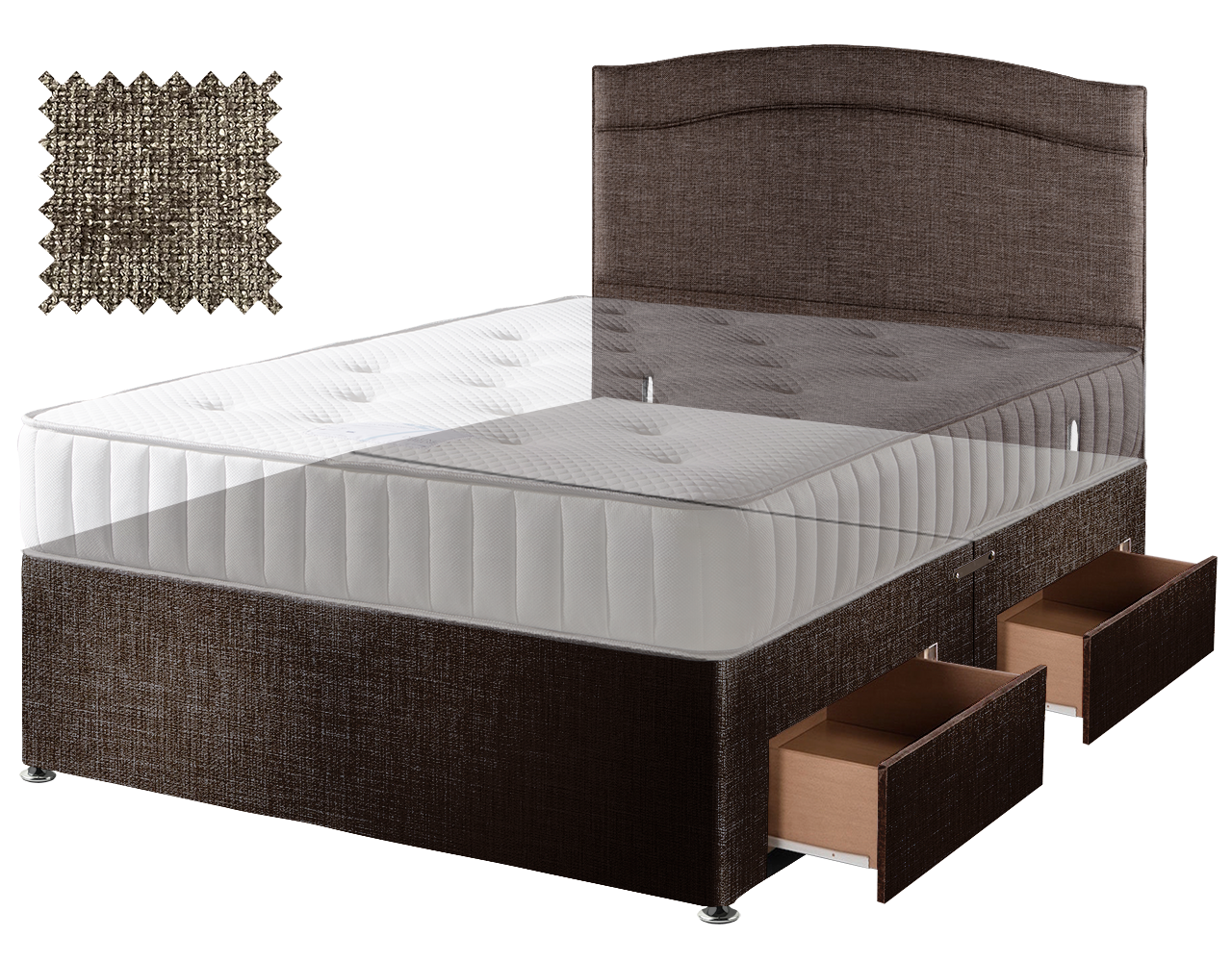 Premium Hopsack Mocha Contract Divan