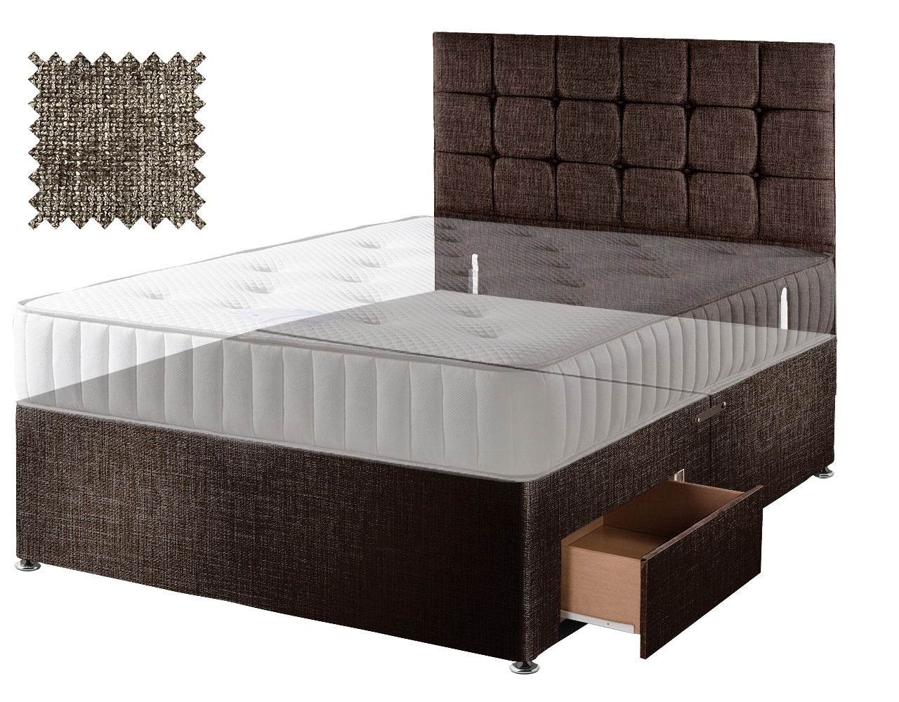 Premium Hopsack Mocha Contract Divan