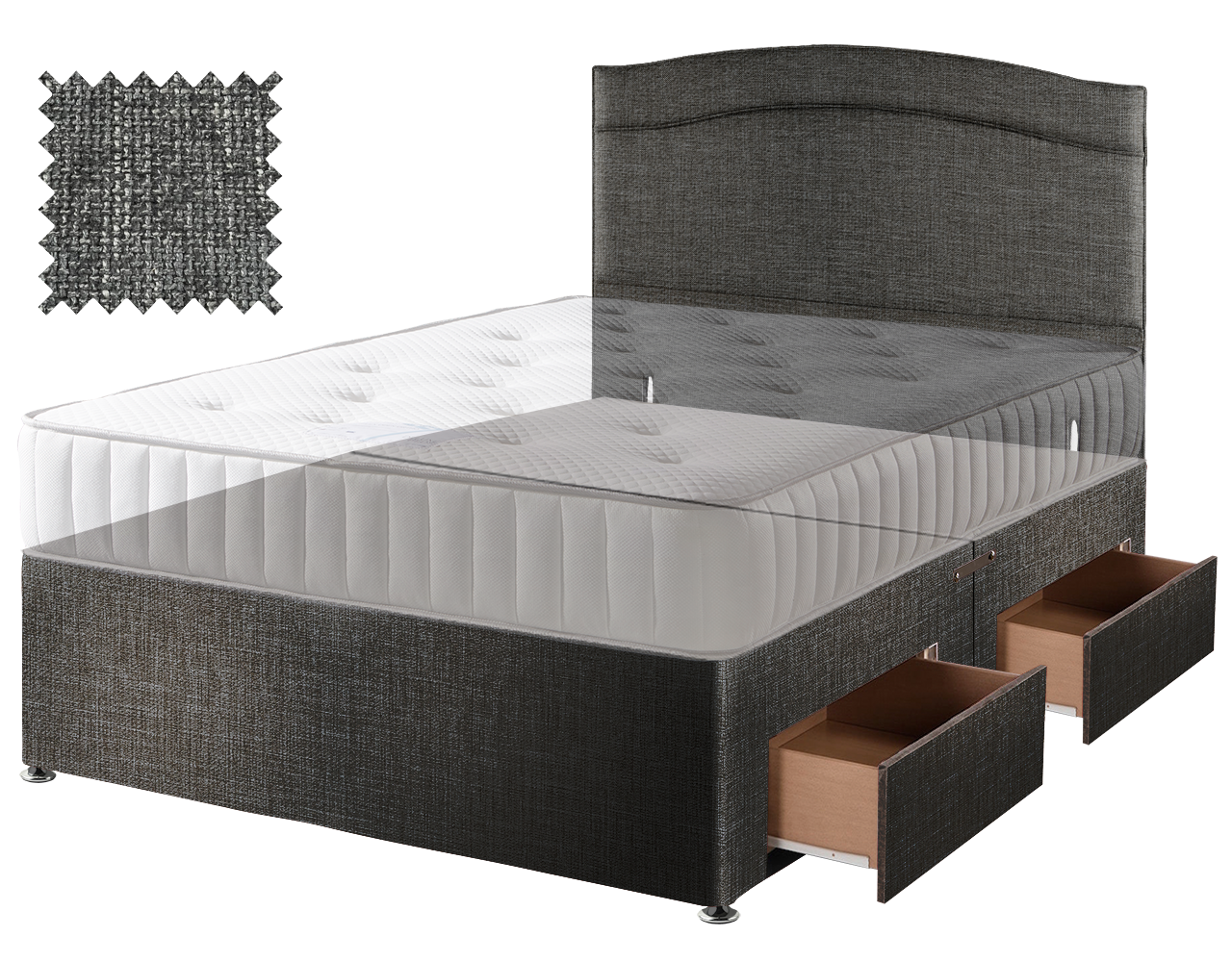 Premium Hopsack Slate Contract Divan