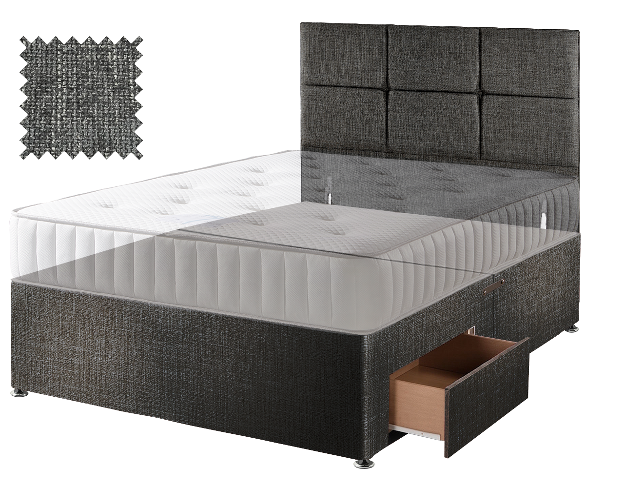 Premium Hopsack Slate Contract Divan