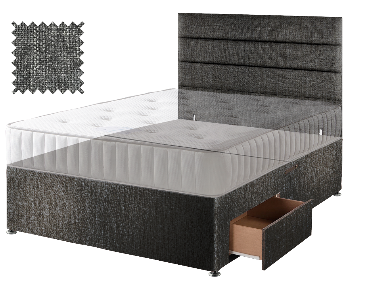 Premium Hopsack Slate Contract Divan