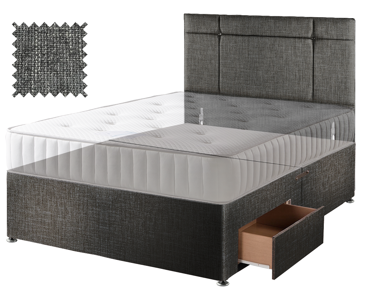 Premium Hopsack Slate Contract Divan