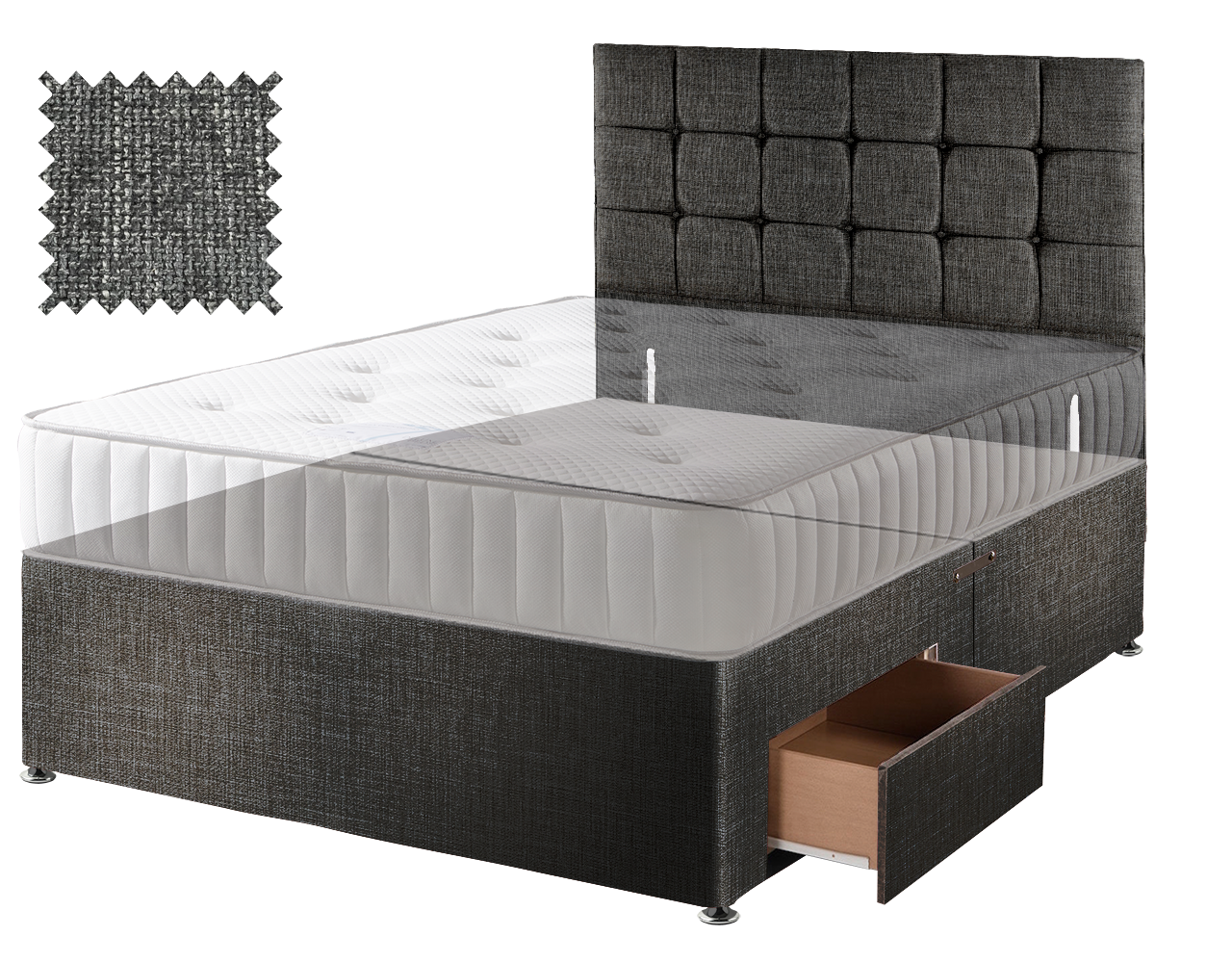 Premium Hopsack Slate Contract Divan